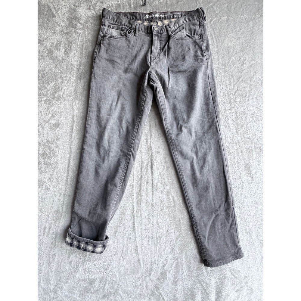 Eddie Bauer Jeans Mens 33x31 Grey Flannel Lined Heavyweight Relaxed Boyfriend